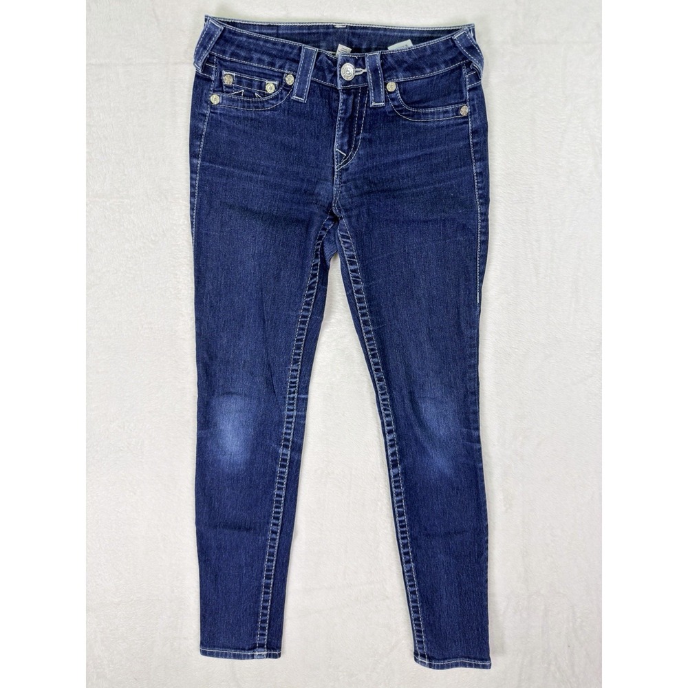 True Religion Jegging Jeans Womens 27 Blue Skinny Dark Wash Denim Low Rise